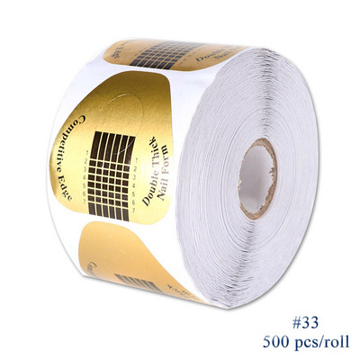 500 komada Obrasci za nadogradnju noktiju Gel za nadogradnju noktiju Manikura Francuski dizajn Gornja šablona Naljepnica za izradu rola Nail Art LA941-3