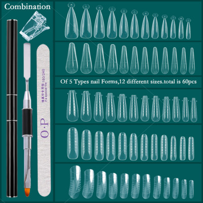 Комплект инструменти за маникюр Бързо изграждане Мухъл Комплект четка за нокти Двойни форми Система за удължаване на ноктите Поли UV гел форми за нокти за топ форма