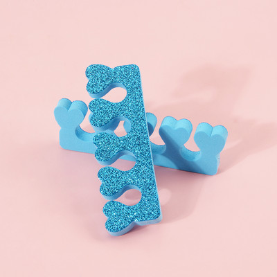 8kom（4 para） Nail Art spužva za odvajanje prstiju spužva za odvajanje prstiju sa svjetlucavim puderom Profesionalni alati za manikuru i pedikuru