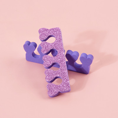 8kom（4 para） Nail Art spužva za odvajanje prstiju spužva za odvajanje prstiju sa svjetlucavim puderom Profesionalni alati za manikuru i pedikuru