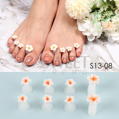 8PCS. Daisy Gem Nail Art Separatori za prste Silikonski separatori za stopala za prste Gel lak pribor za salone Pedikura Alat za manikuru SWS13