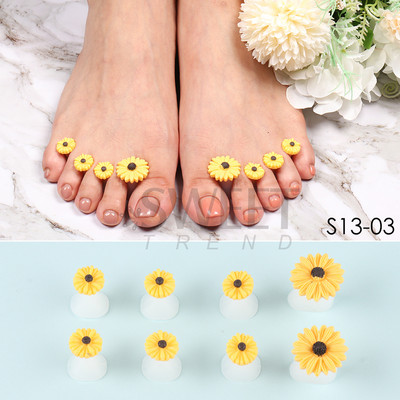 8PCS. Daisy Gem Nail Art Separatori za prste Silikonski separatori za stopala za prste Gel lak pribor za salone Pedikura Alat za manikuru SWS13