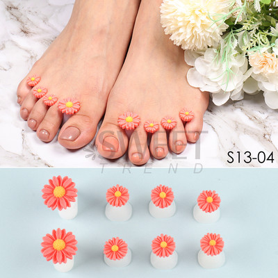 8PCS. Daisy Gem Nail Art Separatori za prste Silikonski separatori za stopala za prste Gel lak pribor za salone Pedikura Alat za manikuru SWS13