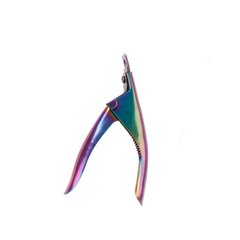 1 бр. Цвят от неръждаема стомана Титаниева U Word фалшива ножица за нокти Френска ножица за върха на ноктите Инструменти за нокти Консумативи за нокти за професионалисти