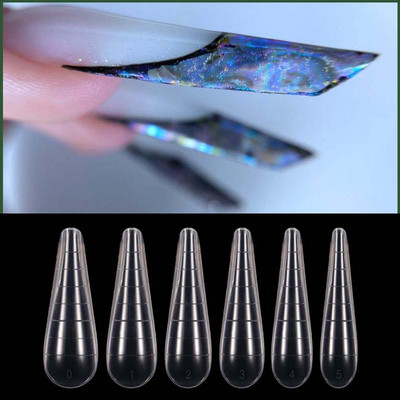 Dual Nail Forms Poly UV geel pikendamise näpunäidete jaoks hallitusseened Venemaa mandli akrüül küüned pealisvormid isetehtud kunst sõrme kunstlikud pealisvormid