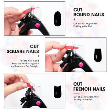 1Pcs Acrylic Tips False Nail Cutter Professional Nail Capsule Cutter Clipper Ρυθμιζόμενο Fake Nails Art Trimmer Cut Cut Manicure