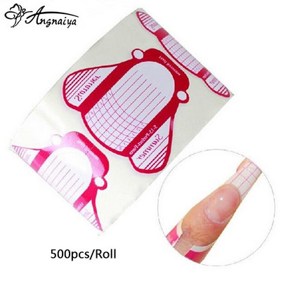 ANGNYA 500 komada profesionalnih sivih savjeta za oblikovanje noktiju Nail Art Guide Extension Francuski DIY alat Akrilni UV gel alat za nail art S045