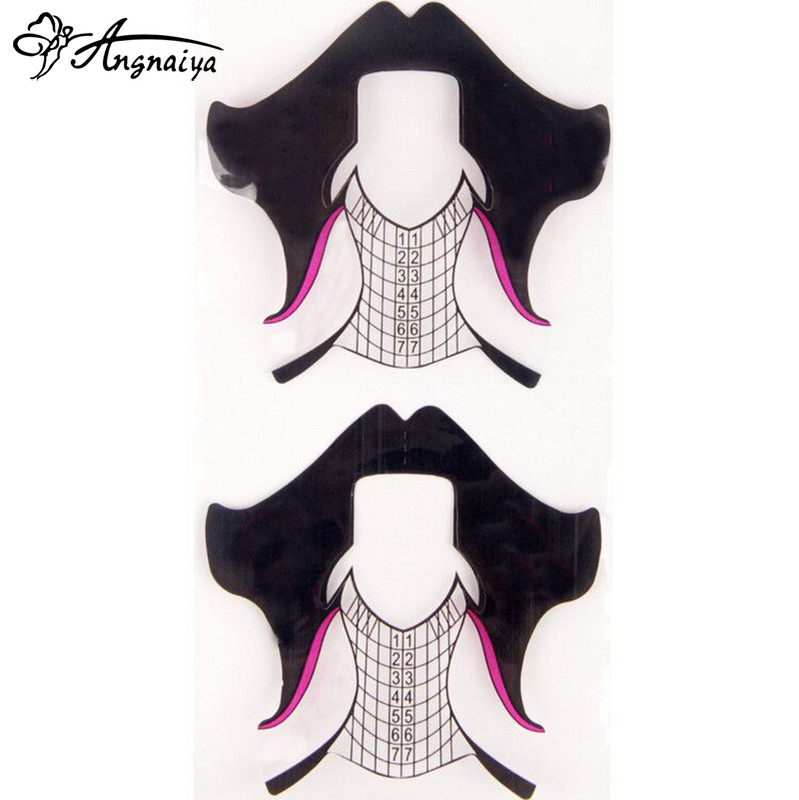 ANGNYA 500 komada profesionalnih sivih savjeta za oblikovanje noktiju Nail Art Guide Extension Francuski DIY alat Akrilni UV gel alat za nail art S045