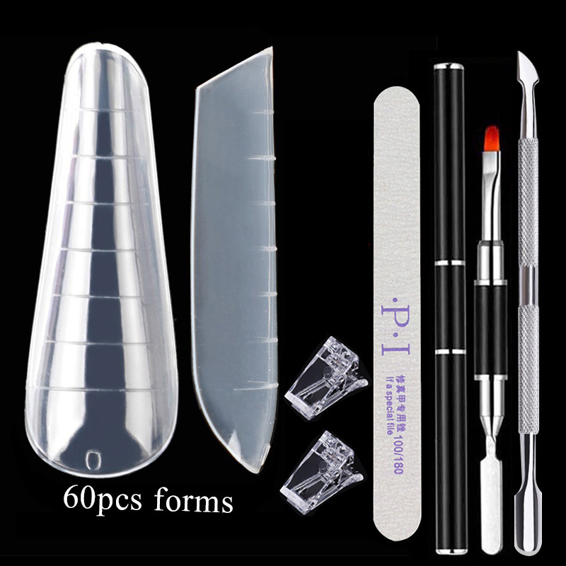 Kalup s gelom za brzu ugradnju Dvostruki oblici Tip Sustav za nokte Savjeti Obrasci za nadogradnju noktiju Gornji kalupi Oblik za ugradnju kalupa