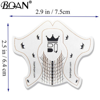 BQAN 100 τμχ Ασημί Τετράγωνο/Ρόμβος/Στιλέτο Ακρυλικά Νύχια UV Gel Οδηγός Επέκτασης Νυχιών Αυτοκόλλητο Αυτοκόλλητο Φόρμα