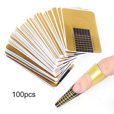 50 komada Brza izrada obrazaca za nokte Kalup za izradu oblika Vodič Šablona za nadogradnju noktiju UV gel Savjeti Francuska manikura DIY Alat za nokte