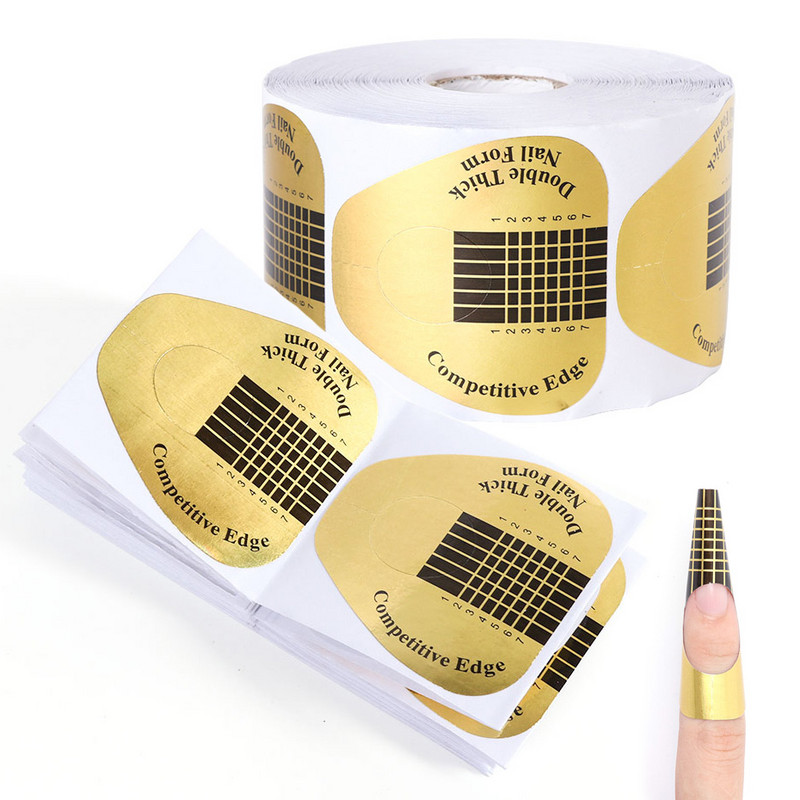 50 komada Brza izrada obrazaca za nokte Kalup za izradu oblika Vodič Šablona za nadogradnju noktiju UV gel Savjeti Francuska manikura DIY Alat za nokte