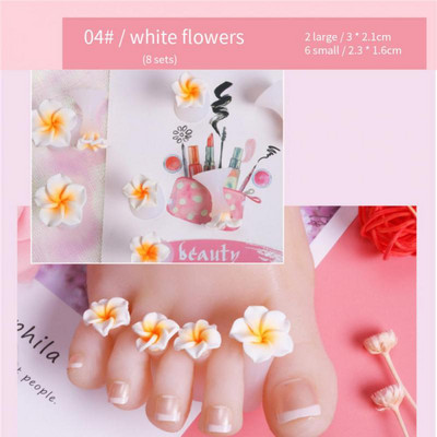 8pcs/Lot Mekani silikonski odvajač za nožne prste Oblik za pregradu za prste Manikura Pedikura Njega Nail Art Držač za cvijeće Dodatak