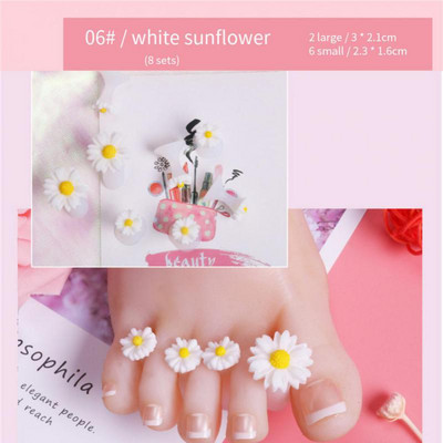 8pcs/Lot Mekani silikonski odvajač za nožne prste Oblik za pregradu za prste Manikura Pedikura Njega Nail Art Držač za cvijeće Dodatak