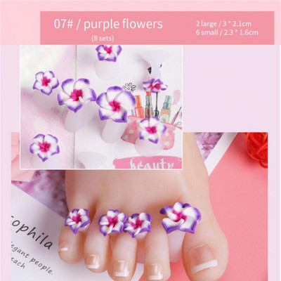 8pcs/Lot Mekani silikonski odvajač za nožne prste Oblik za pregradu za prste Manikura Pedikura Njega Nail Art Držač za cvijeće Dodatak