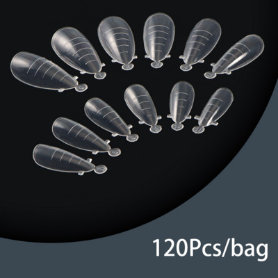 120 DB körömhosszabbító formák akril formák tippek kettős formájú körömrendszer gyorsan építhető orosz mandula koporsó alakú körömformák