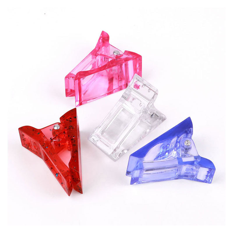 5 bucăți clemă pentru vârfuri de unghii pentru construcție rapidă, instrument de ajutor pentru gel pentru unghii, bricolaj, manichiură, clemă de extensie din plastic, transparent/roșu/roz/albastru