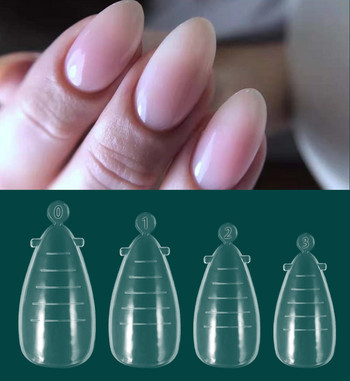 120PCS Форма за нокти за UV гел Система за бързо изграждане Четка за нокти Форми за удължаване на маникюр Горни форми Двойни форми Горни форми за нокти