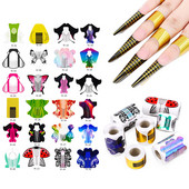 100kom/lot Alati za uređenje noktiju Obrasci za nokte Naljepnica za produžetke UV gel za izgradnju Samoljepljivi vodič za manikuru Dodaci za salone