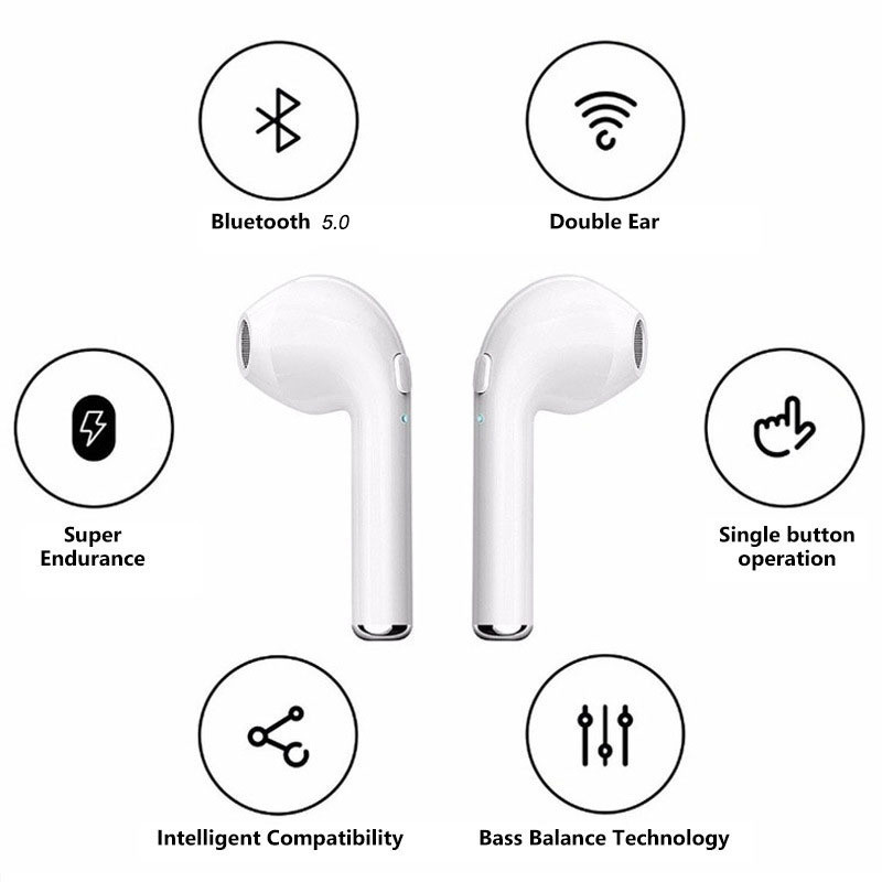 10 gab i7s Tws Bluetooth 5.0 austiņas bezvadu austiņas stereoaustiņas mini austiņas ar HD mikrofonu iPhone Xiaomi tālrunim
