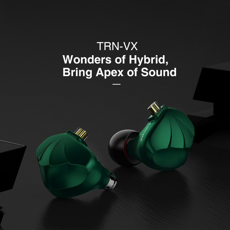TRN VX 1DD 6BA Kovové slúchadlá s mikrofónom Hybridné slúchadlá do uší Monitorovacie HIFI slúchadlá Slúchadlá s potlačením hluku TRN V90S ZAS ZAX ZSX