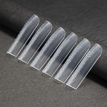 120/60Pcs горни форми за поли гел за нокти Quick Building Mold Фалшиви върхове за нокти Форми за удължаване Nail Art UV Gel Builder Пластмасова форма