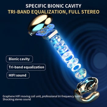 Bone Conduction TWS Earbuds Bluetooth Ακουστικά Bass HiFi Stereo ασύρματα ακουστικά με Mic Sports Αδιάβροχο ακουστικό για τηλέφωνο