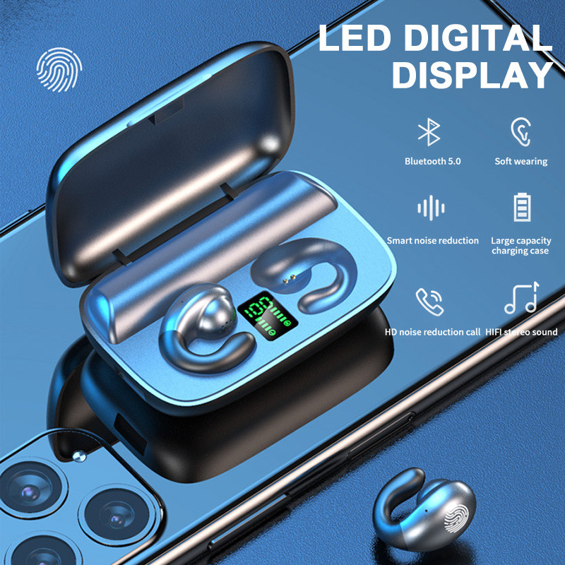 Bone Conduction TWS slušalice Bluetooth slušalice Bas HiFi Stereo bežične slušalice s mikrofonom Sportske vodootporne slušalice za telefon