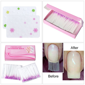 Fiber Glass Nail Extension for Gel Polish Build French Manicure Acrylic Fiberglass Nail Forms Συμβουλές εργαλείων σαλονιού Αξεσουάρ CH1013