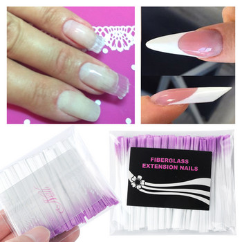 Fiber Glass Nail Extension for Gel Polish Build French Manicure Acrylic Fiberglass Nail Forms Συμβουλές εργαλείων σαλονιού Αξεσουάρ CH1013