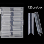 120db/doboz Clear Dual Extra hosszú körömformák körömrendszer Quick Building Gel Forma Tips for Körömhosszabbító Form UV Gel Forms Tips YT