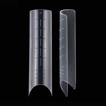 120 τμχ/κιβώτιο Clear Dual Extra long Forms Nail System Γρήγορη οικοδόμηση φόρμας τζελ Συμβουλές για προέκταση νυχιών Form UV Gel Mold Tips YT