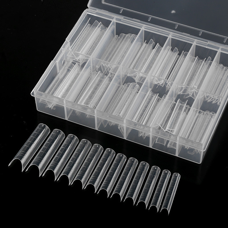 120db/doboz Clear Dual Extra hosszú körömformák körömrendszer Quick Building Gel Forma Tips for Körömhosszabbító Form UV Gel Forms Tips YT