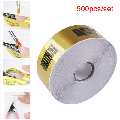500 buc. Unelte de extensie pentru forme de unghii franceze Sfaturi pentru arta unghiilor. Extinderea mucegaiului Curl Form Gel Polish Autocolant Manichiura Accesorii acrilice