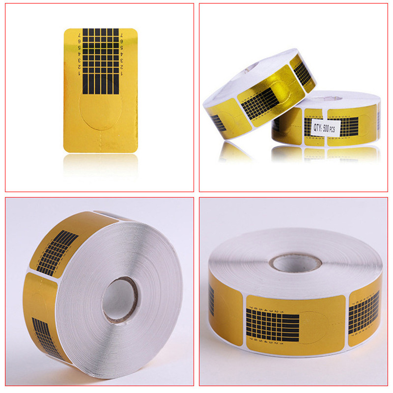 500 buc. Unelte de extensie pentru forme de unghii franceze Sfaturi pentru arta unghiilor. Extinderea mucegaiului Curl Form Gel Polish Autocolant Manichiura Accesorii acrilice