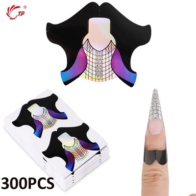 TP Stiletto Nail Extension Forms Naljepnice za gel Akril Tips Extension Professional Nails System Builder Mould Design Nail Form