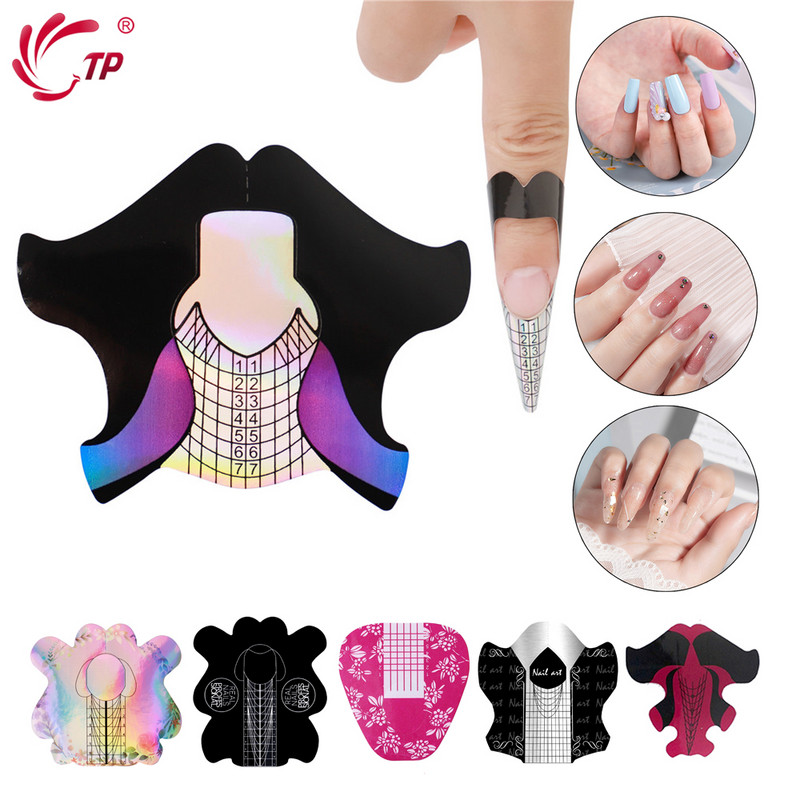 TP Stiletto Nail Extension Forms Naljepnice za gel Akril Tips Extension Professional Nails System Builder Mould Design Nail Form