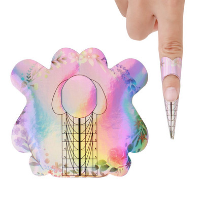 Körömformák matrica 100 db Butterfly akril hosszabbító útmutató tippek Nail Art UV gél manikűr tervező papír eszközök