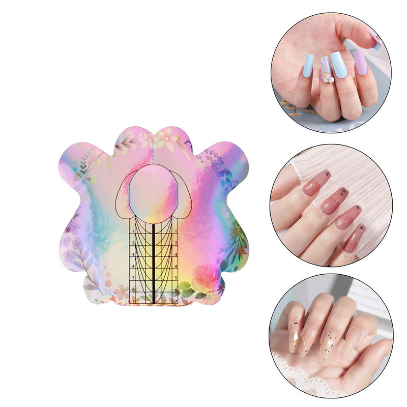 Körömformák matrica 100 db Butterfly akril hosszabbító útmutató tippek Nail Art UV gél manikűr tervező papír eszközök