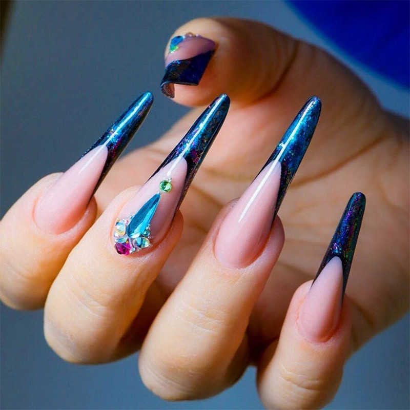 Körömformák matrica 100 db Butterfly akril hosszabbító útmutató tippek Nail Art UV gél manikűr tervező papír eszközök