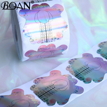 BQAN 100/300 τμχ Τετράγωνο/Ρόμβος/Στιλέτο Laser Gradient Nail Form Acrylic Nails UV Gel Οδηγός επέκτασης νυχιών Φόρμα Αυτοκόλλητο S