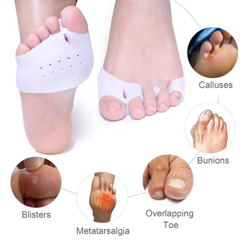2db=1pár elülső lábpárnák szórófej tyúkszem átfedő lábujjleválasztó korrektor párnák Hallux Valgus lábápoló pedikűr