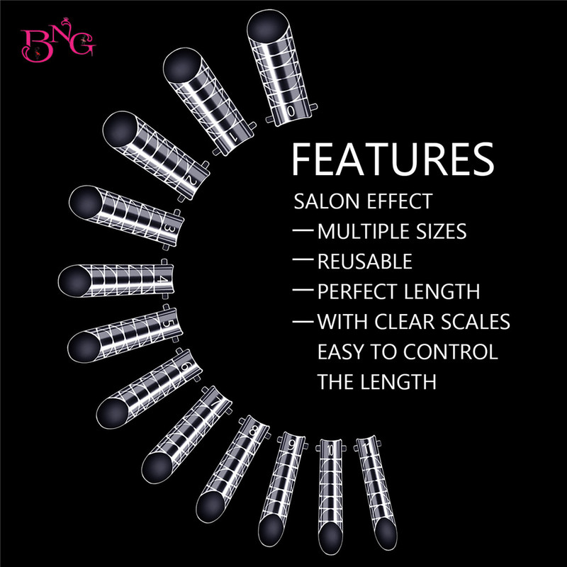 BNG 120 komada prozirnih dvostrukih oblika za nokte Punopokriveni vrhovi za umjetne nokte zaobljeni za višenamjenski kalup za gel za nokte, gornji oblik (U oblik)