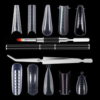 Dual Forms Kits For UV Extension Gel Building False Nail Tips Extension Finger Art Mold Top Forms For Nails Extend Mold