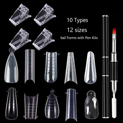 Kompleti s dvostrukim oblicima za UV nadogradnju gelom Umjetni savjeti za nokte Produženje kalupa za umjetnost prstiju Gornji obrasci za nokte Produžni kalup