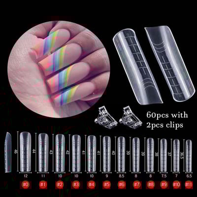 Kompleti s dvostrukim oblicima za UV nadogradnju gelom Umjetni savjeti za nokte Produženje kalupa za umjetnost prstiju Gornji obrasci za nokte Produžni kalup