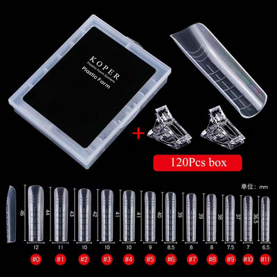 Kompleti s dvostrukim oblicima za UV nadogradnju gelom Umjetni savjeti za nokte Produženje kalupa za umjetnost prstiju Gornji obrasci za nokte Produžni kalup