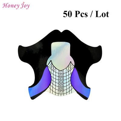 100 komada Okrugli vrhovi Dizajn Nail Art Forms Naljepnica Tvrdi Nail Forms Vodič za produžavanje Samoljepljivi savjeti za akril UV gel Nail Art