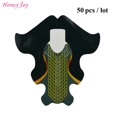 100 komada Okrugli vrhovi Dizajn Nail Art Forms Naljepnica Tvrdi Nail Forms Vodič za produžavanje Samoljepljivi savjeti za akril UV gel Nail Art