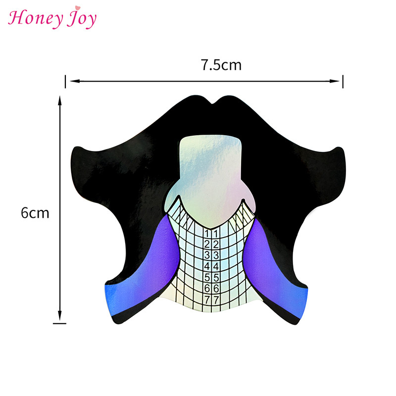 100 komada Okrugli vrhovi Dizajn Nail Art Forms Naljepnica Tvrdi Nail Forms Vodič za produžavanje Samoljepljivi savjeti za akril UV gel Nail Art